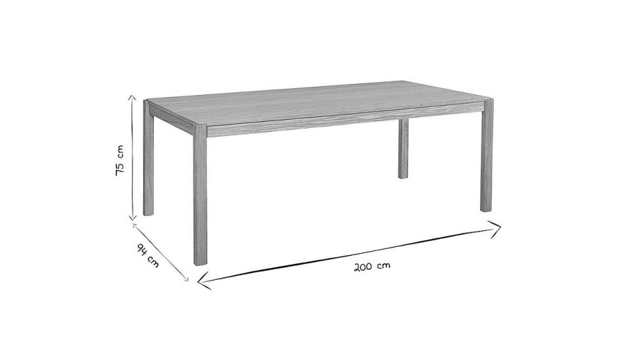 Table Miliboo Table Manger Fixe | Table Manger Rectangulaire Scandinave Bois Clair Ch Ne L200 Cm Agali