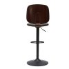 Chaise & Tabouret Miliboo Tabouret De Bar | Tabouret De Bar Ajustable Noir Et Noyer Beck