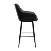 Chaise & Tabouret Miliboo Tabouret De Bar | Tabourets De Bar Avec Si Ges Matelass S Noirs Et M Tal Noir H65 Cm (Lot De 2) Montero