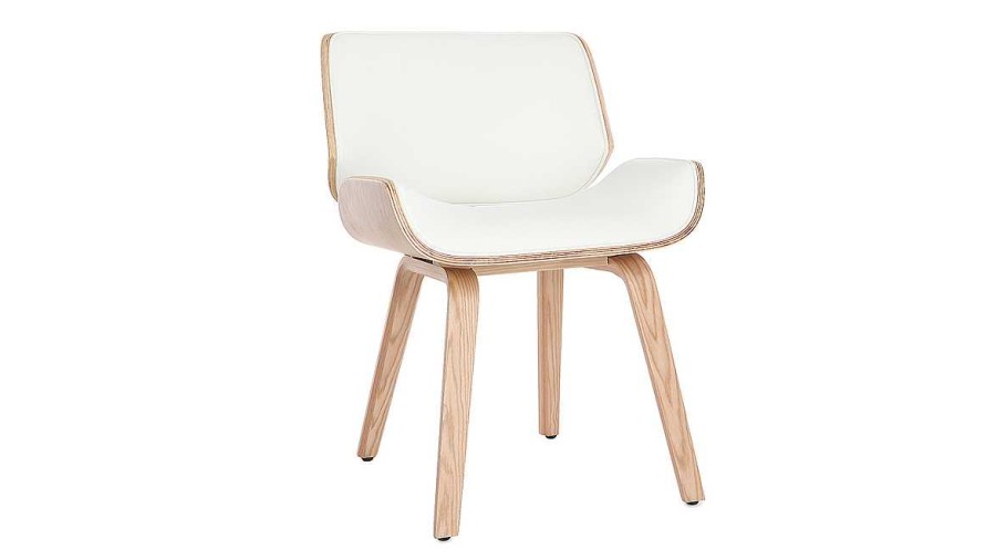 Chaise & Tabouret Miliboo Chaise Design | Chaise Design Blanc Et Bois Clair Rubbens