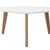 Table Miliboo | Table Basse Scandinave Blanc Et Bois Clair Ch Ne L80 Cm Ekka