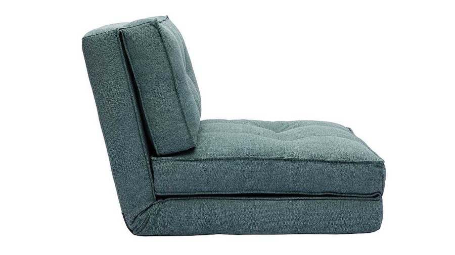 Canap & Fauteuil Miliboo | Chauffeuse 1 Place Convertible En Tissu Vert De Gris Sally