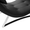 Canap & Fauteuil Miliboo Fauteuil Relax | Chaise Longue Design Noir Et Acier Chrom Monaco