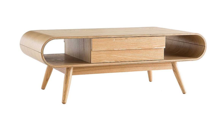 Table Miliboo | Table Basse Rectangulaire Avec Rangements Scandinave Bois Clair L120 Cm Baltik