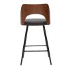 Chaise & Tabouret Miliboo Tabouret De Bar | Tabourets De Bar Design Noir Et Noyer H66.5 (Lot De 2) Falcom