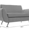 Canap & Fauteuil Miliboo Canap Design | Canap Design 2 Places En Tissu Gris Clair Et Acier Chrom Pure