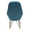 Canap & Fauteuil Miliboo Rocking Chair | Rocking Chair Scandinave En Tissu Bleu Canard, M Tal Noir Et Bois Clair Jhene