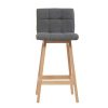 Chaise & Tabouret Miliboo Tabouret De Bar | Tabourets De Bar Bois Et Gris Fonc H65 Cm (Lot De 2) Klaris