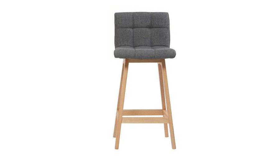 Chaise & Tabouret Miliboo Tabouret De Bar | Tabourets De Bar Bois Et Gris Fonc H65 Cm (Lot De 2) Klaris