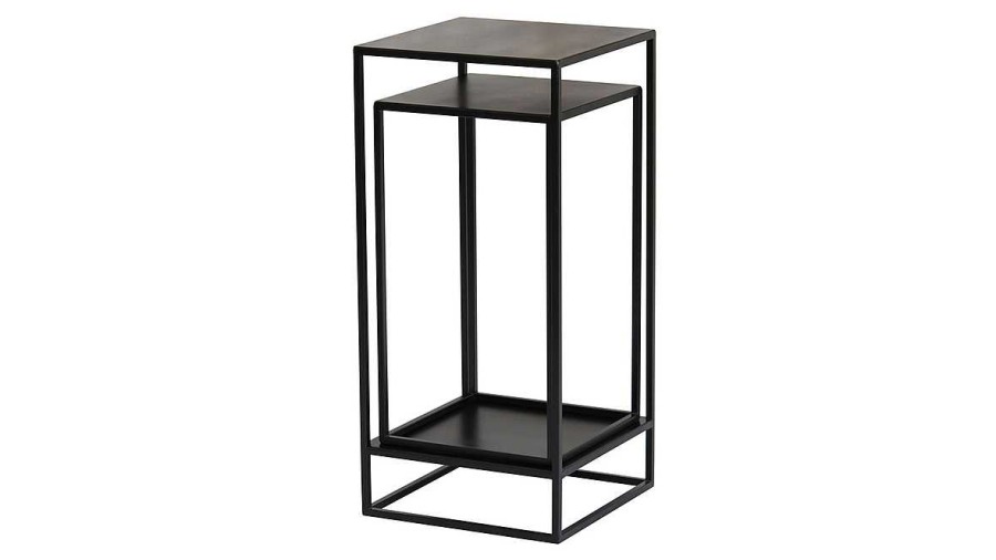 Table Miliboo | Sellettes Gigognes En M Tal Noir L34 Cm (Lot De 2) Iggy