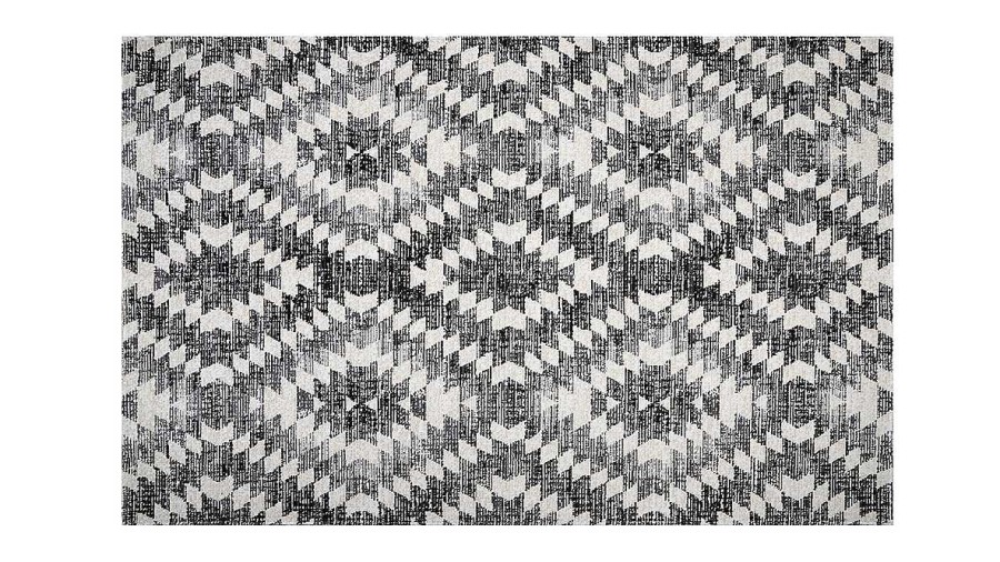 D Co Miliboo | Tapis Ethnique Motif Losange Gris Noir Int Rieur Ext Rieur 150 X 220 Cm Pixo