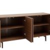 Rangement Miliboo | Buffet Vintage En Bois Fonc Noyer 4 Portes L160 Cm Suva