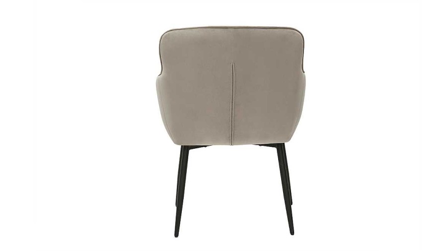 Chaise & Tabouret Miliboo Chaise Design | Chaise Design En Tissu Velours Taupe Et M Tal Noir Frida