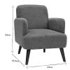 Canap & Fauteuil Miliboo Fauteuil Design | Fauteuil Scandinave En Tissu Effet Velours Textur Gris Et Bois Fonc Isko