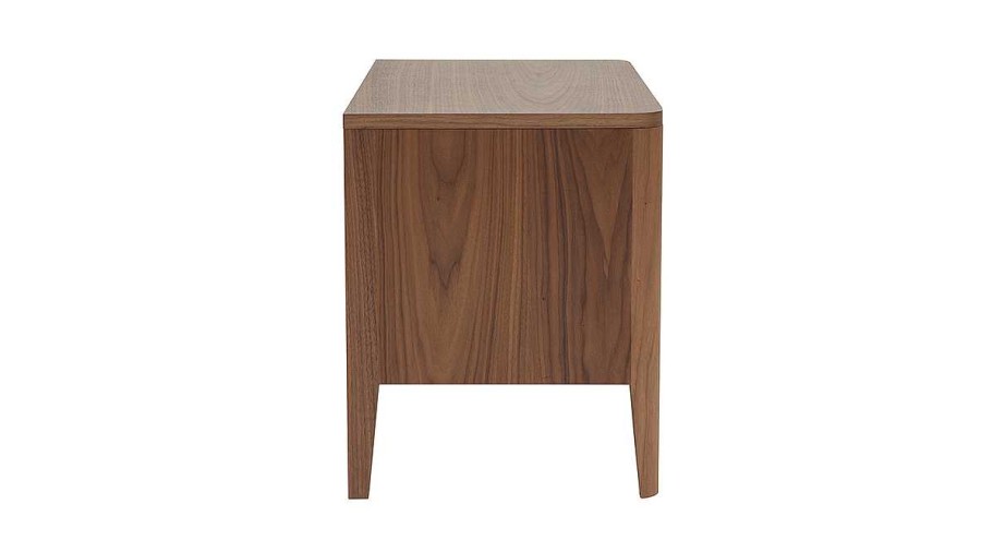 Chambre Miliboo | Table De Chevet Avec Rangements 2 Tiroirs Bois Fonc Noyer L60 Cm Benja