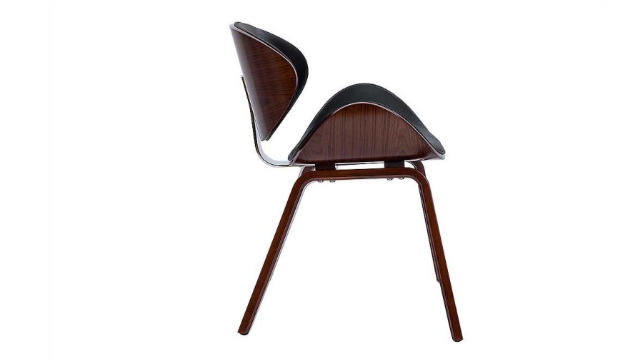 Chaise & Tabouret Miliboo Chaise Design | Chaise Design Noir Et Bois Fonc Noyer Walnut