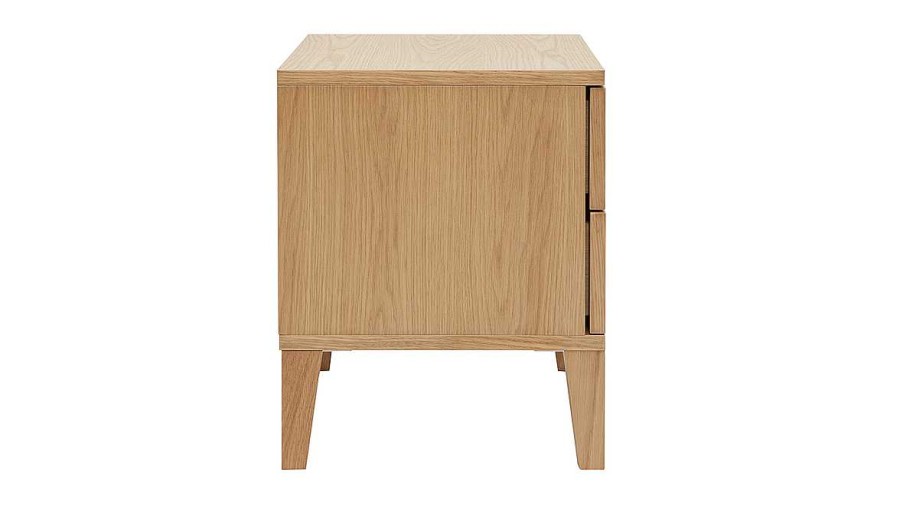 Chambre Miliboo | Table De Chevet Avec Rangements 2 Tiroirs Scandinave Bois Clair Ch Ne L50 Cm Freddy