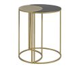 Table Miliboo | Table D'Appoint En M Tal Laqu Noir Et Dor Toscane