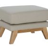 Canap & Fauteuil Miliboo | Pouf Repose-Pieds D Houssable Scandinave En Tissu Beige Et Bois Clair Oslo