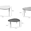 Table Miliboo | Tables Basses Gigognes Laqu Es Blanc, Gris Et Dor (Lot De 3) Zuria