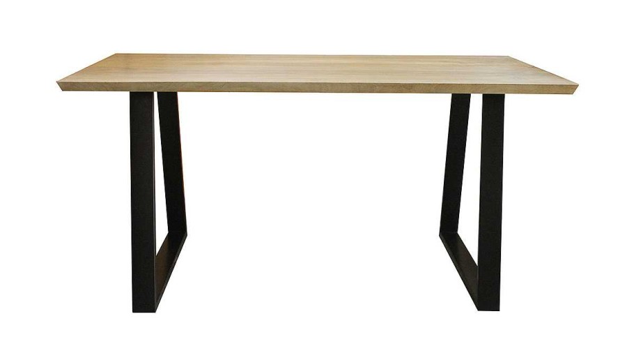 Table Miliboo Table Manger Fixe | Table Manger En Bois Manguier Massif Et M Tal Noir L160 Cm Vijay