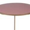 Table Miliboo | Tables D'Appoint Gigognes En Verre Teint Rose Et M Tal Dor (Lot De 2) Jane