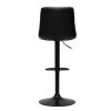 Chaise & Tabouret Miliboo Tabouret De Bar | Tabourets De Bar R Glables En Polyur Thane Noir Et M Tal Noir (Lot De 2) Zuck