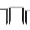 Table Miliboo | Tables Basses Gigognes Design En C Ramique Effet Marbre Blanc Et M Tal Noir (Lot De 3) Stresa