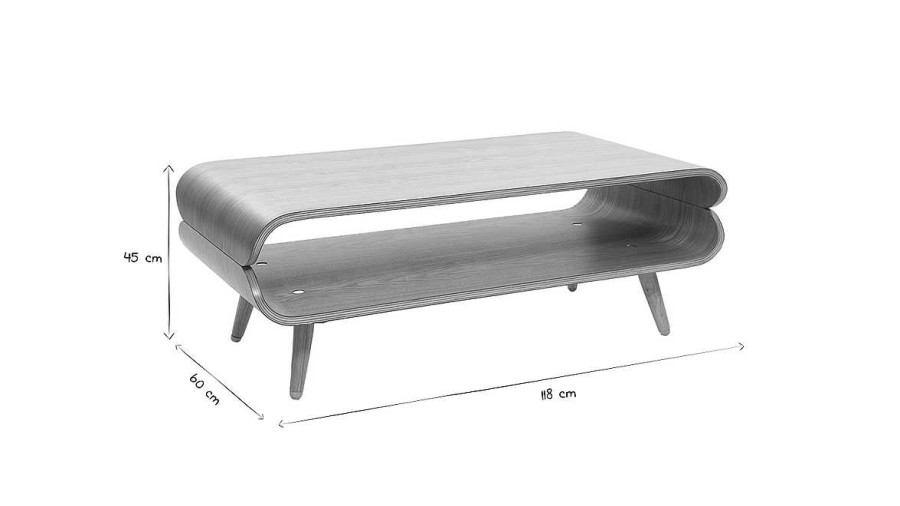 Table Miliboo | Table Basse Rectangulaire Scandinave Bois Clair L118 Cm Takla