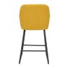 Chaise & Tabouret Miliboo Tabouret De Bar | Tabourets De Bar En Tissu Effet Velours Jaune Moutarde H65 Cm (Lot De 2) Amika