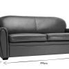 Canap & Fauteuil Miliboo Canap Cuir | Canap Vintage 3 Places Cuir Marron Et Bois Noir Club