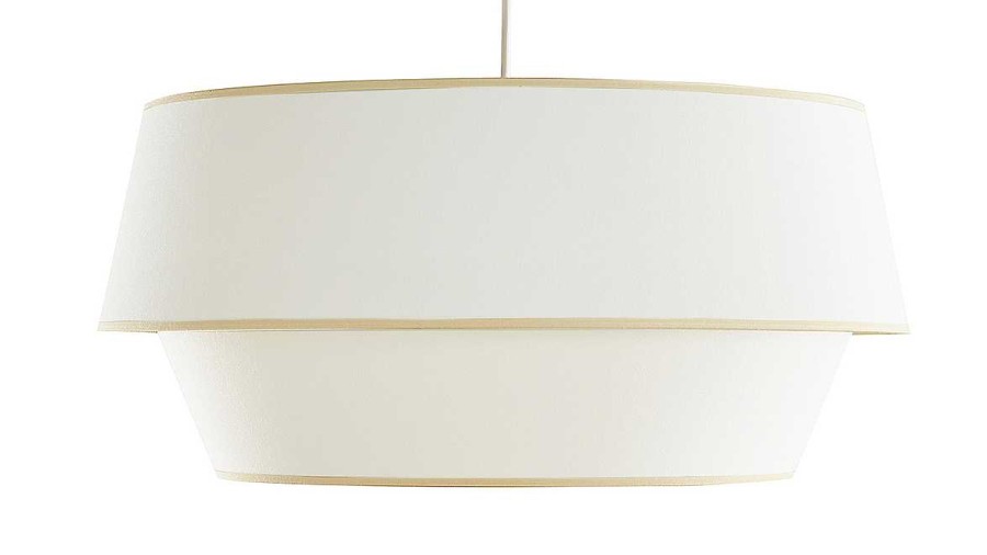 Luminaire Miliboo | Suspension Design En Tissu Coton Blanc Cass D45 Cm Sensa