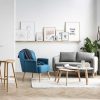 Canap & Fauteuil Miliboo Canap Design | Canap Scandinave 2 Places En Tissu Gris Et Bois Clair Kurt