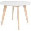 Table Miliboo Table Manger Fixe | Table Scandinave Ronde Blanc Et Bois D100 Cm Leena