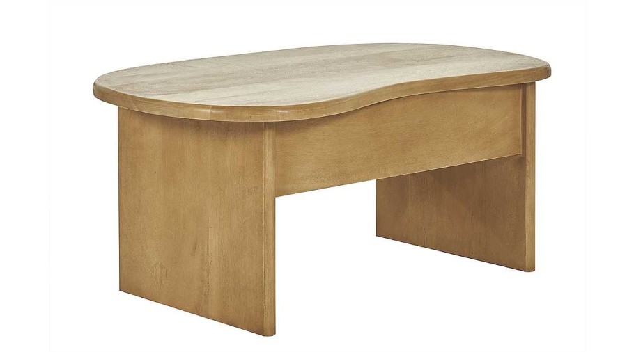 Table Miliboo | Table Basse Relevable Design Haricot Avec Rangement En Bois Manguier Massif L95 Cm Kokoa