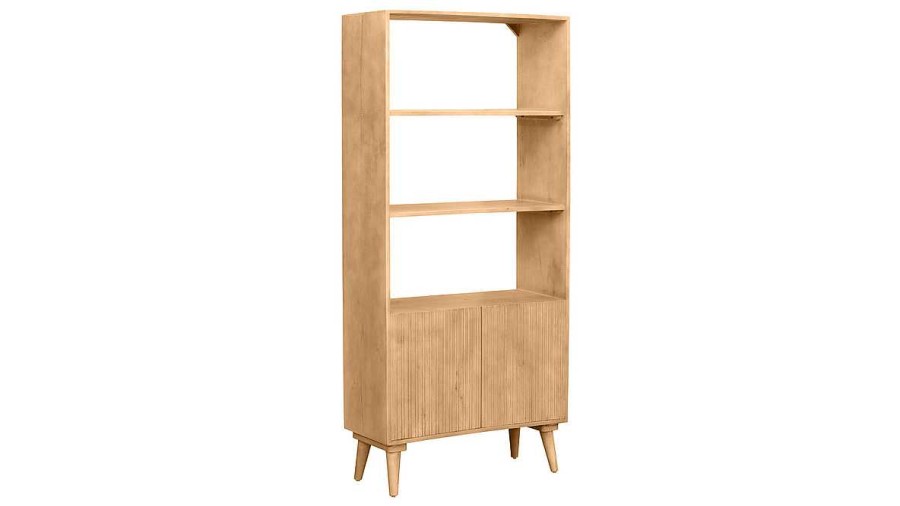 Bureau Miliboo | Biblioth Que En Bois Manguier Massif Grav L80 Cm Rubia