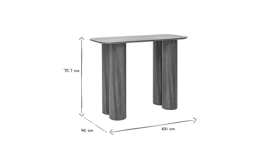 Table Miliboo | Console Design En Bois Fonc L100 Cm Foleen