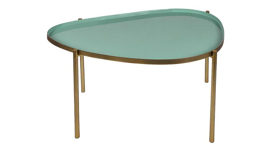 Table Miliboo | Tables Basses Gigognes Laqu Es Vert-Cyan Et Vert (Lot De 3) Zuria