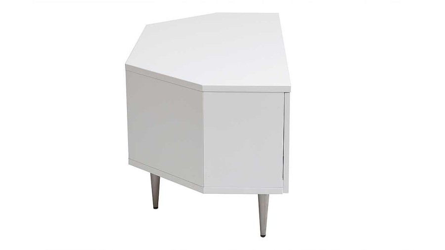 Rangement Miliboo Meuble Tv Design | Meuble Tv D'Angle Design Blanc Mat L100 Cm Karol