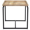 Table Miliboo | Table D'Appoint Carr E Bois Manguier Massif Et M Tal Noir L55 Cm Frame