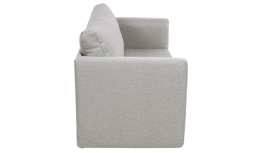 Canap & Fauteuil Miliboo Canap Convertible | Canap Convertible 2 Places En Tissu Gris Clair Leon