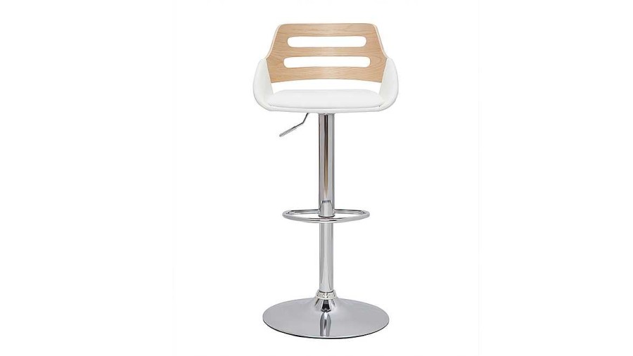 Chaise & Tabouret Miliboo Tabouret De Bar | Tabouret De Bar Relevable Design Blanc Et Ch Ne Pernik