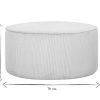 Canap & Fauteuil Miliboo | Pouf Rond En Tissu Velours C Tel Cru D70 Cm Louis