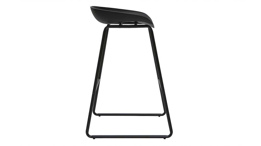 Chaise & Tabouret Miliboo Tabouret De Bar | Tabourets De Bar Design Noirs H75 Cm (Lot De 2) Pebble