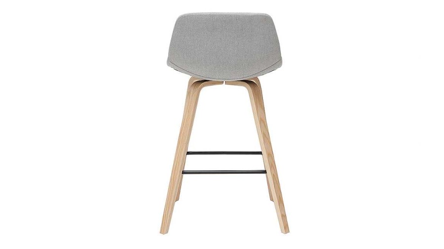 Chaise & Tabouret Miliboo Tabouret De Bar | Tabourets De Bar Scandinaves Gris Clair Et Bois H65 Cm (Lot De 2) Nonie