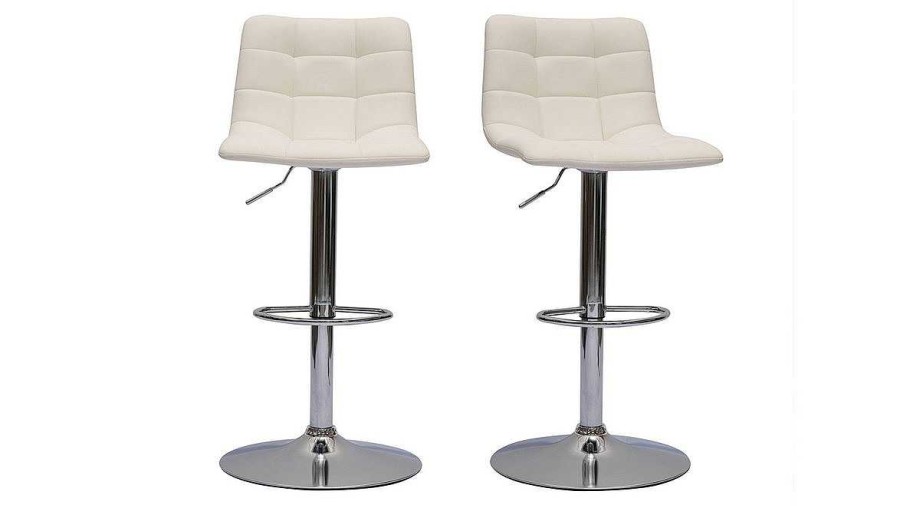 Chaise & Tabouret Miliboo Tabouret De Bar | Tabourets De Bar R Glables Design Blancs (Lot De 2) Maxwell