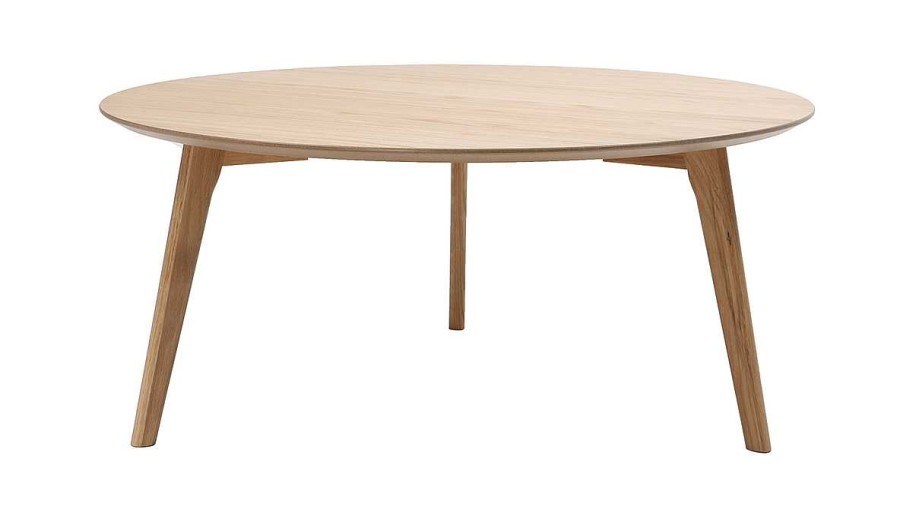 Table Miliboo | Table Basse Ronde Scandinave Bois Clair Ch Ne D90 Cm Orkad