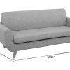 Canap & Fauteuil Miliboo Canap Design | Canap Scandinave 3 Places En Tissu Gris Clair Et Bois Clair Pure