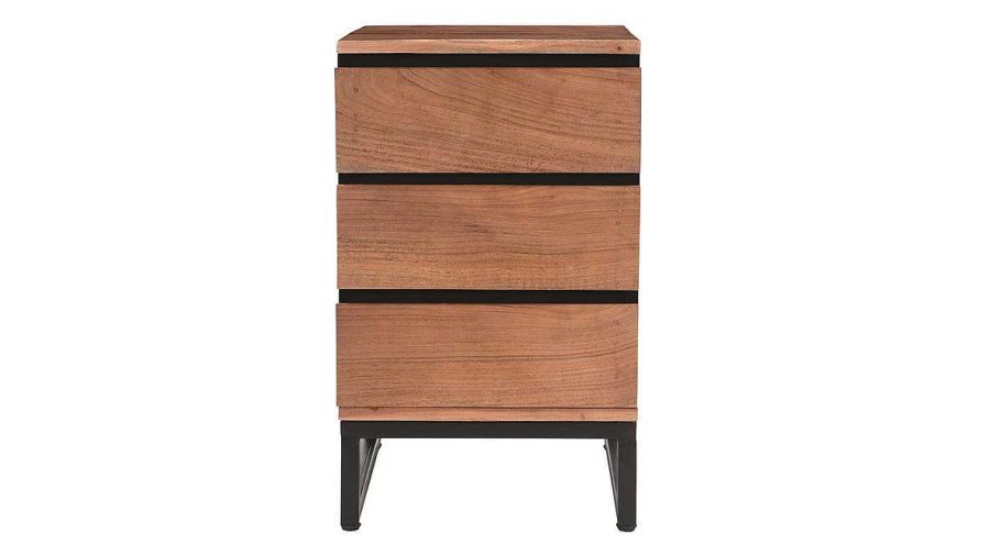 Bureau Miliboo Rangement Bureau | Caisson De Bureau 3 Tiroirs Industriel Bois Massif Et M Tal Noir Hoorn