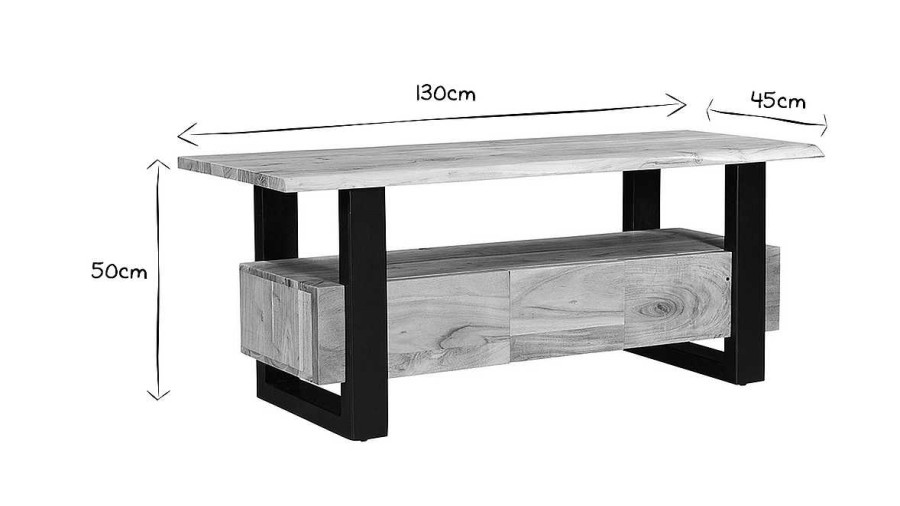 Rangement Miliboo Meuble Tv Design | Meuble Tv Industriel Bois Massif Et M Tal Noir 3 Tiroirs L130 Cm Wayi